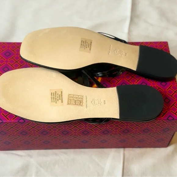 💕💕🎉🎊 Tory Burch Jeweled Miller Nappa Leather Sandals - Picture 3 of 7